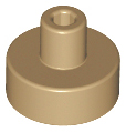 LEGO Tiles (modified) - 1 x 1 round with rod and pin holder