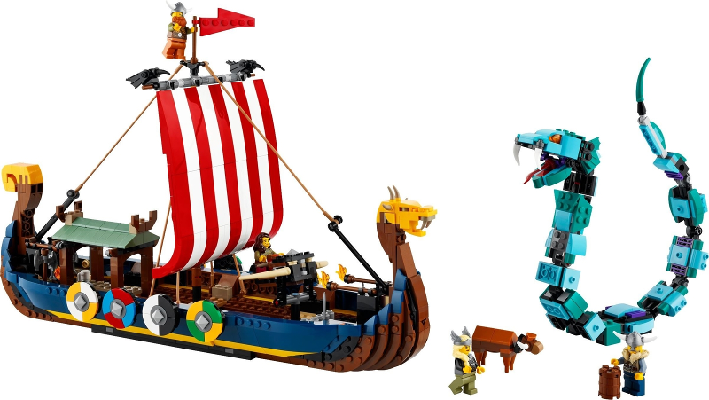LEGO® Viking ship with Midgard snake