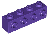 LEGO  Bricks (modified) - 1 x 4 with studs on the side