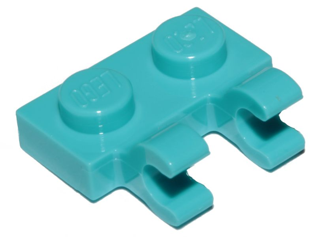 LEGO Platten (modifiziert) - 1 x 2 mit 2 offenen O-Clips