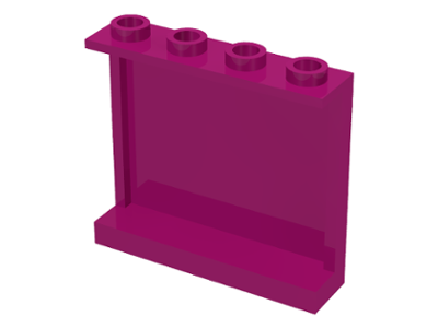 LEGO panels - 1 x 4 x 3 with side supports (open studs)