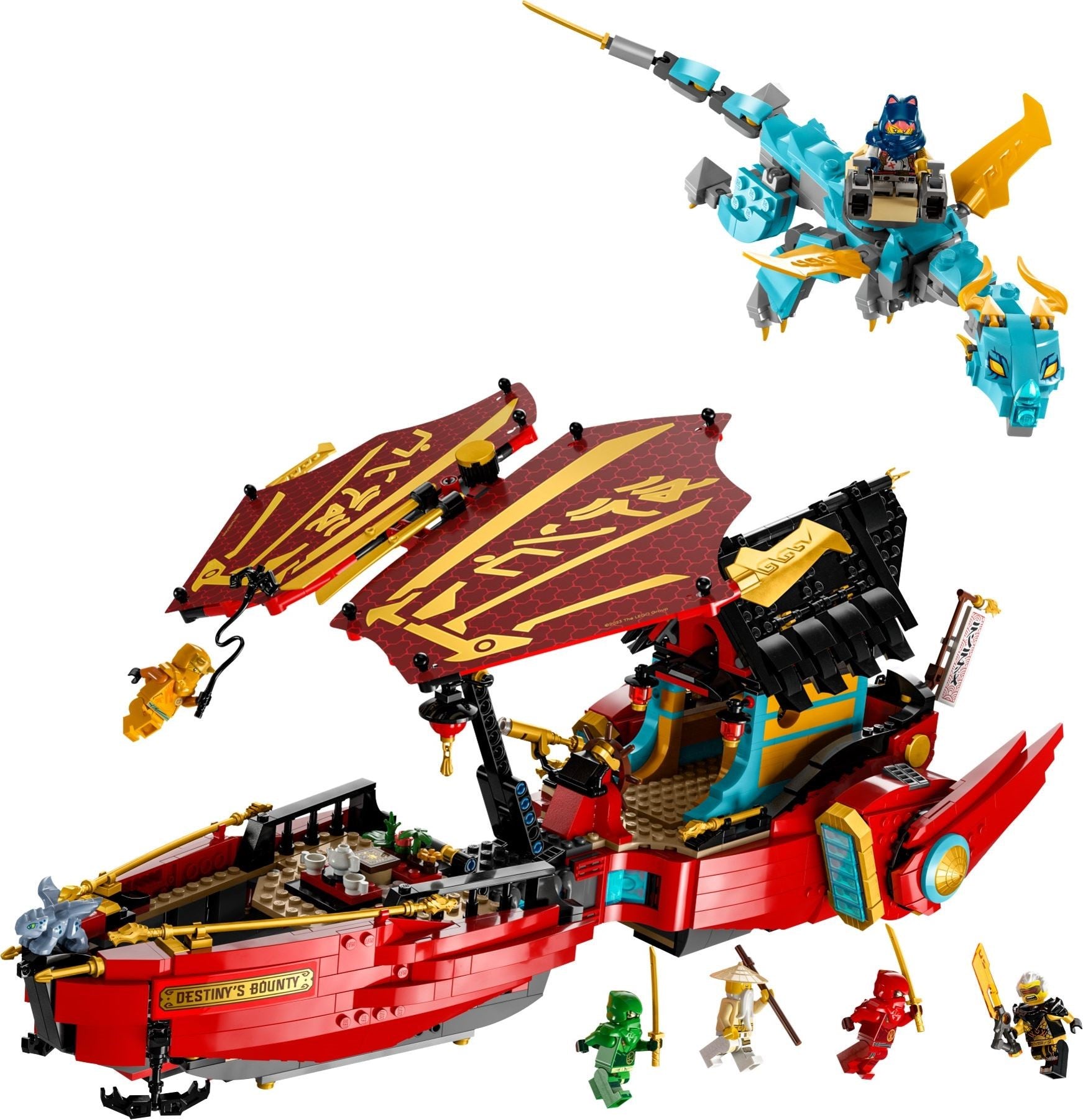 LEGO® ninja flying gliders in a race against time