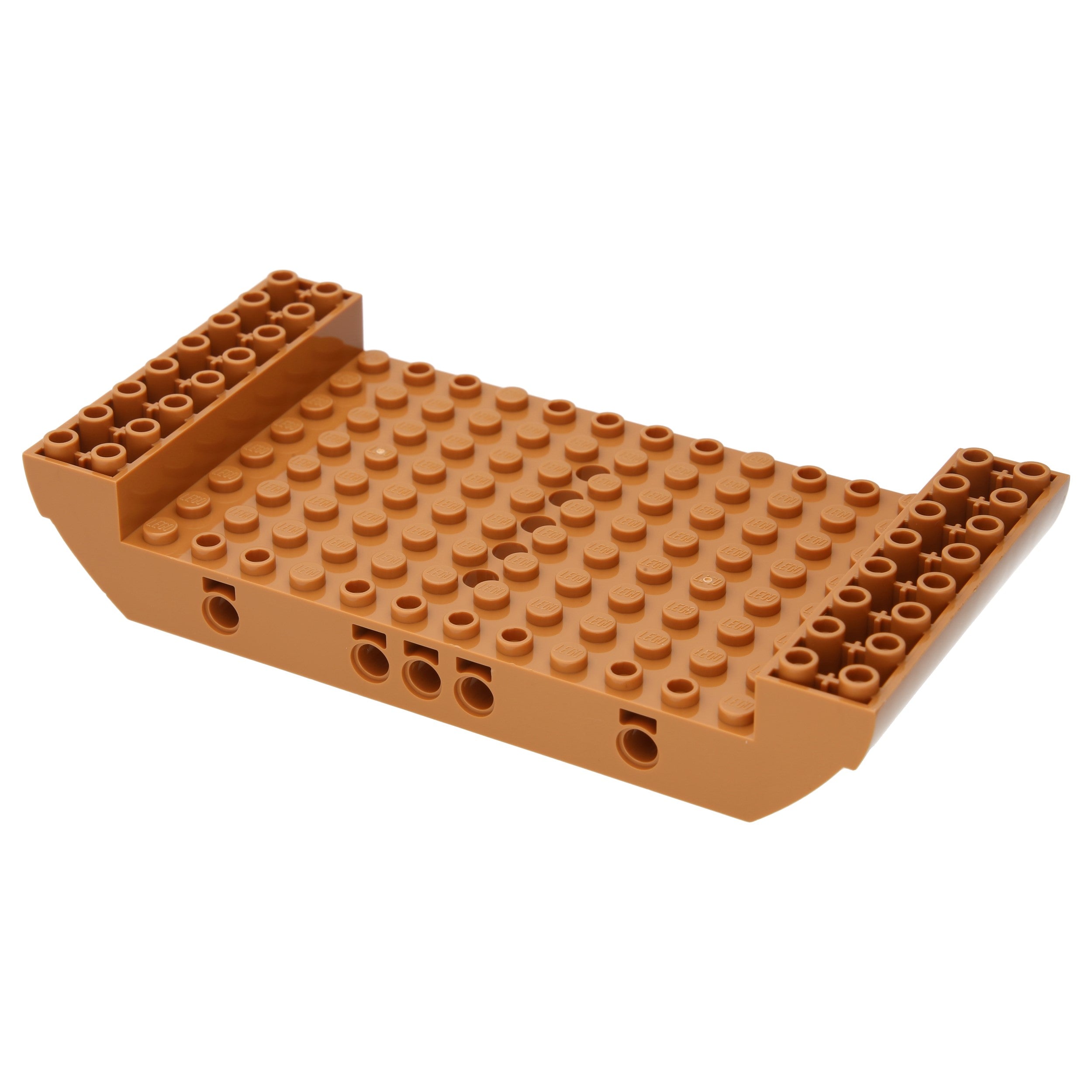 LEGO boats - ship's hull 8 x 16 x 2 1/3 with 5 openings (Medium Nougat)