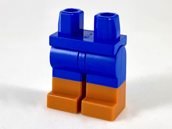 LEGO Minifigures Legs & Skirts - Blue hips with dark orange shoes