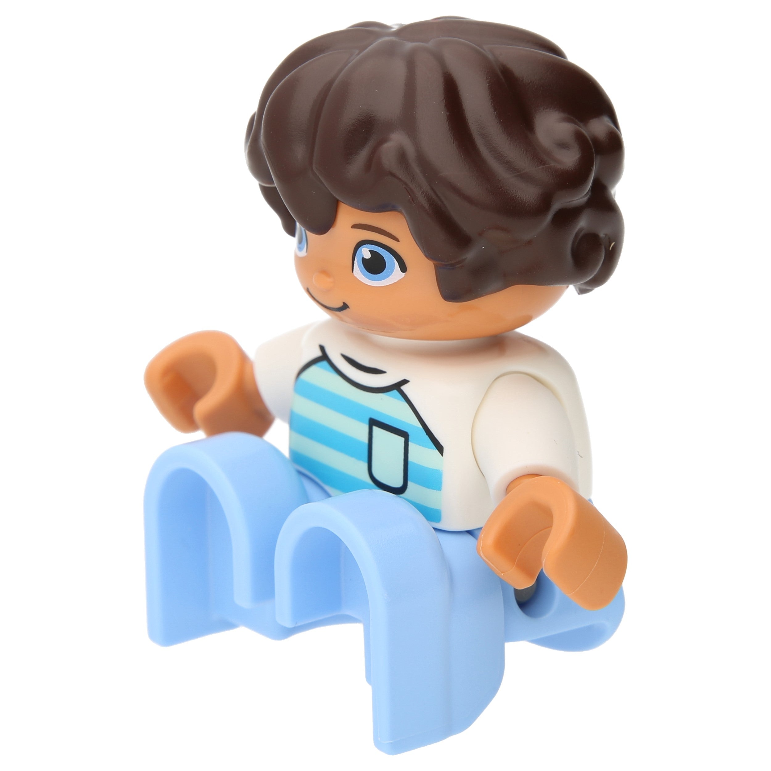 LEGO Duplo figures - boy with pale blue legs and white top