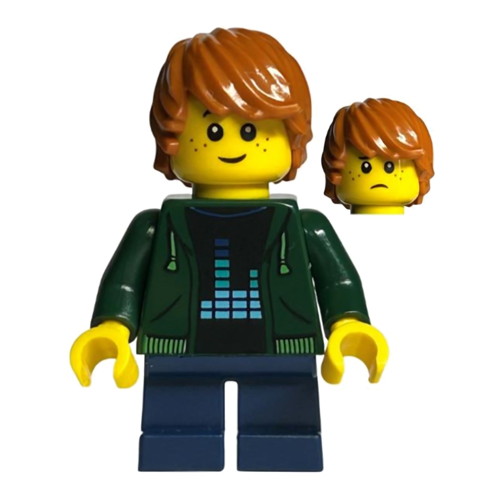 LEGO Minifigur Child - Boy, Dark Green Hoodie, Dark Blue Short Legs (bdp058)