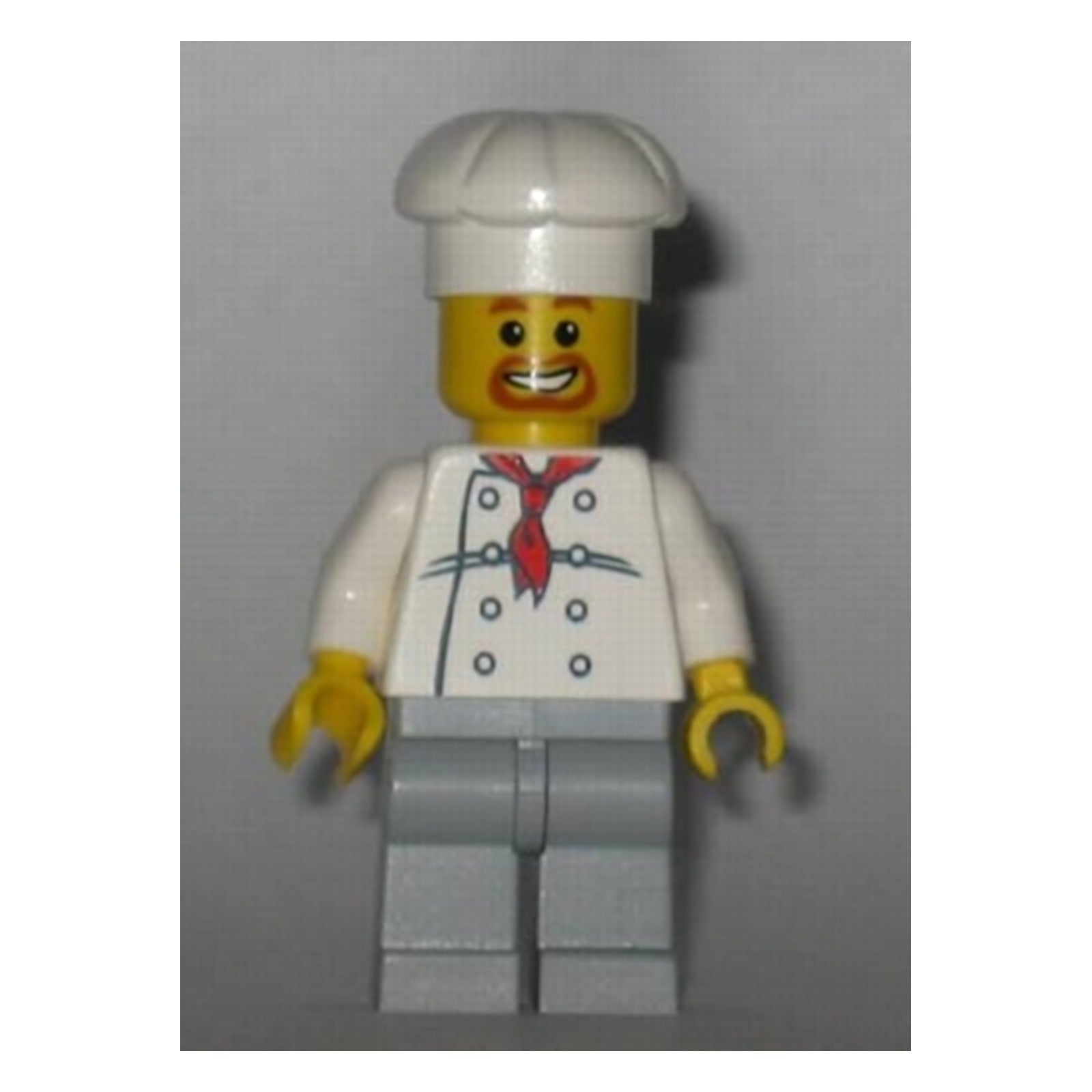 LEGO Minifigur Chef - White Torso with 8 Buttons, Light Bluish Gray (chef016)
