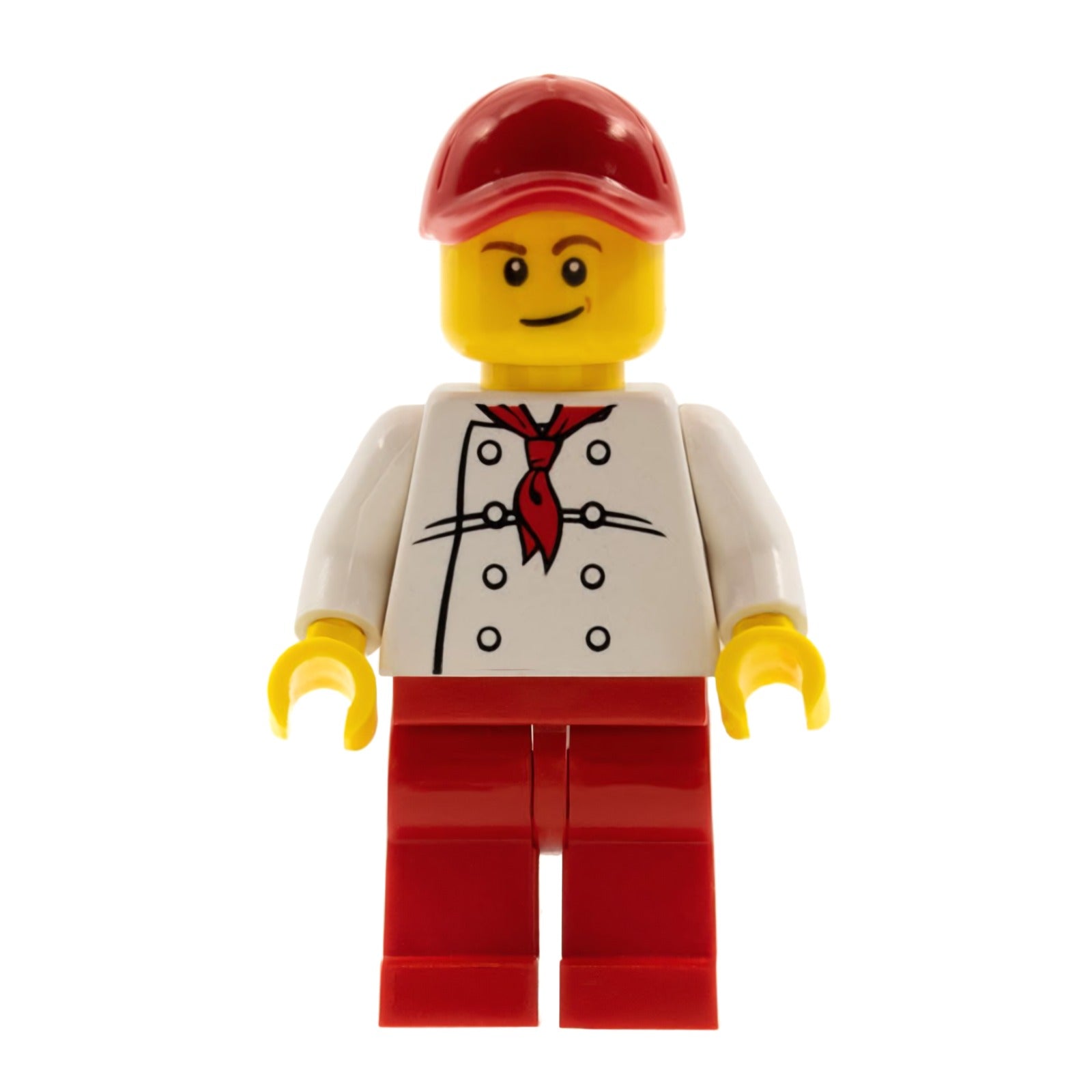 LEGO Minifigur Chef - White Torso with 8 Buttons, Red Legs and Red (chef023)