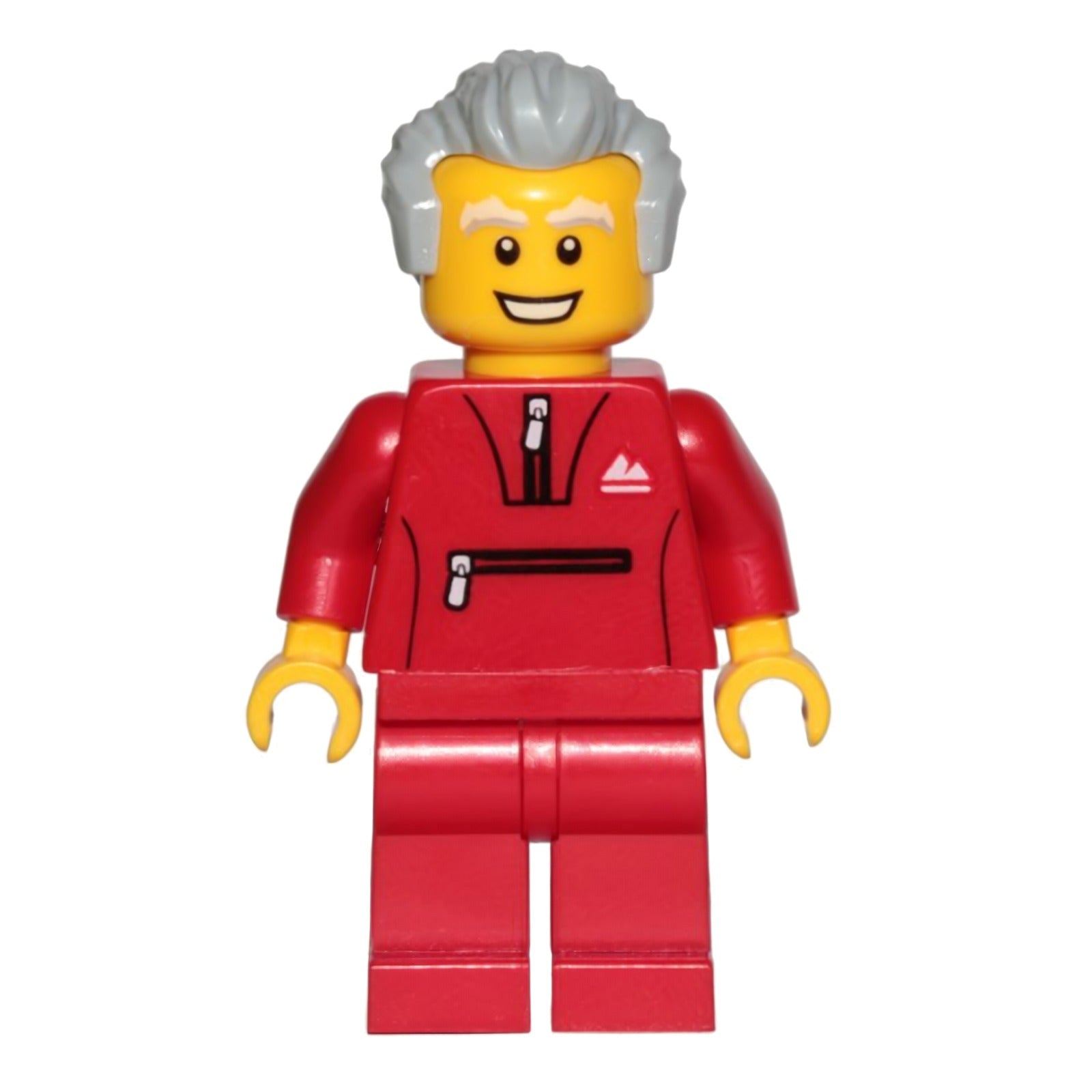 LEGO Minifigur Grandfather - Red Tracksuit, Light Bluish Gray Hair (cty1025)