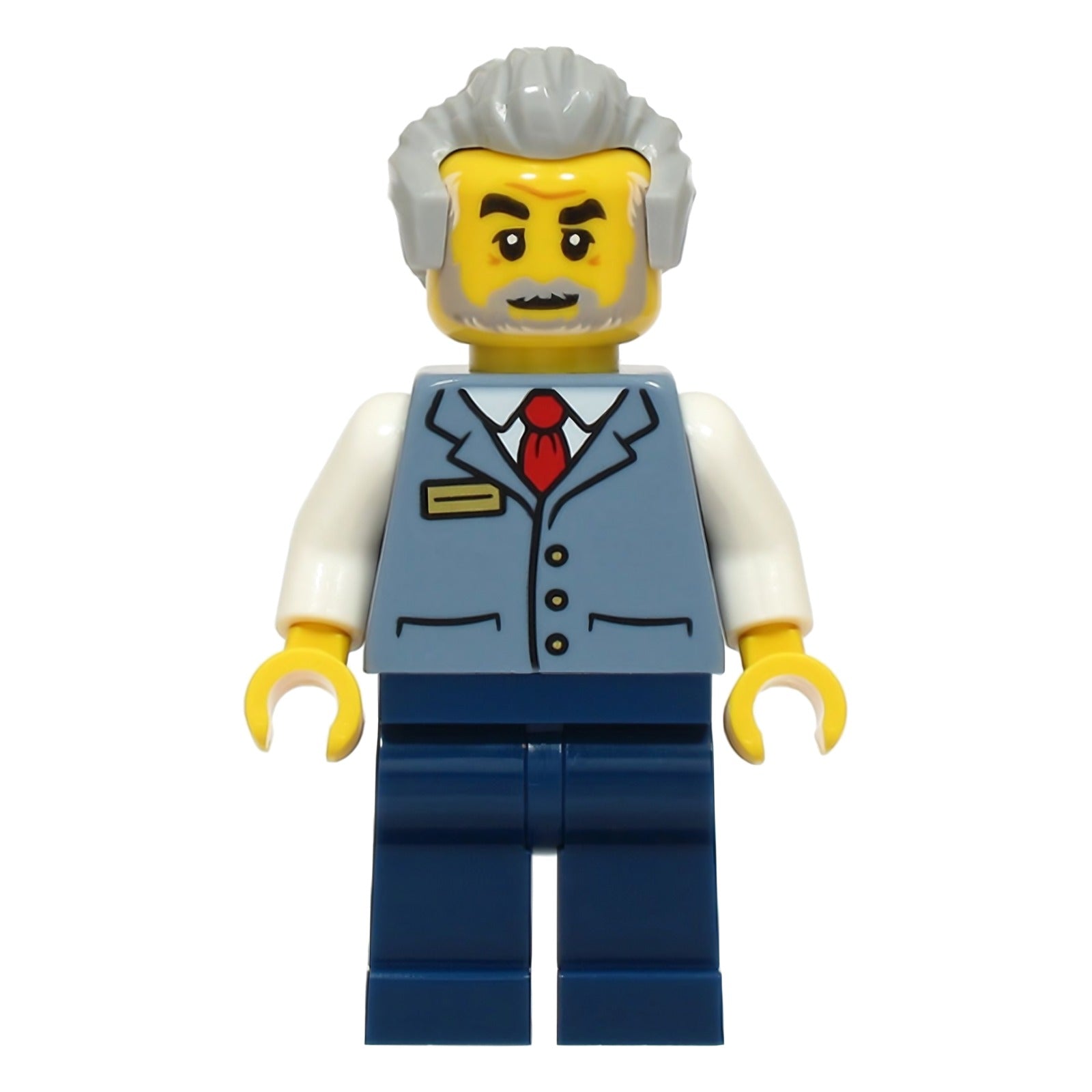 LEGO Minifigur Station Master - Sand Blue Vest over White Shirt, Dark (cty1928)