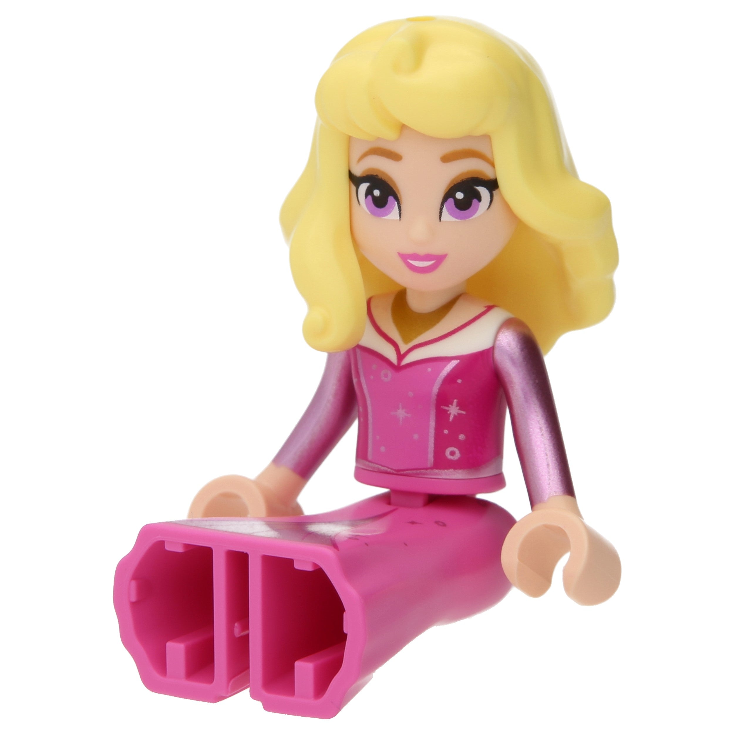 LEGO Minifigur Aurora - Dark Pink Dress, Metallic Pink Sleeves, Gold (dis151)