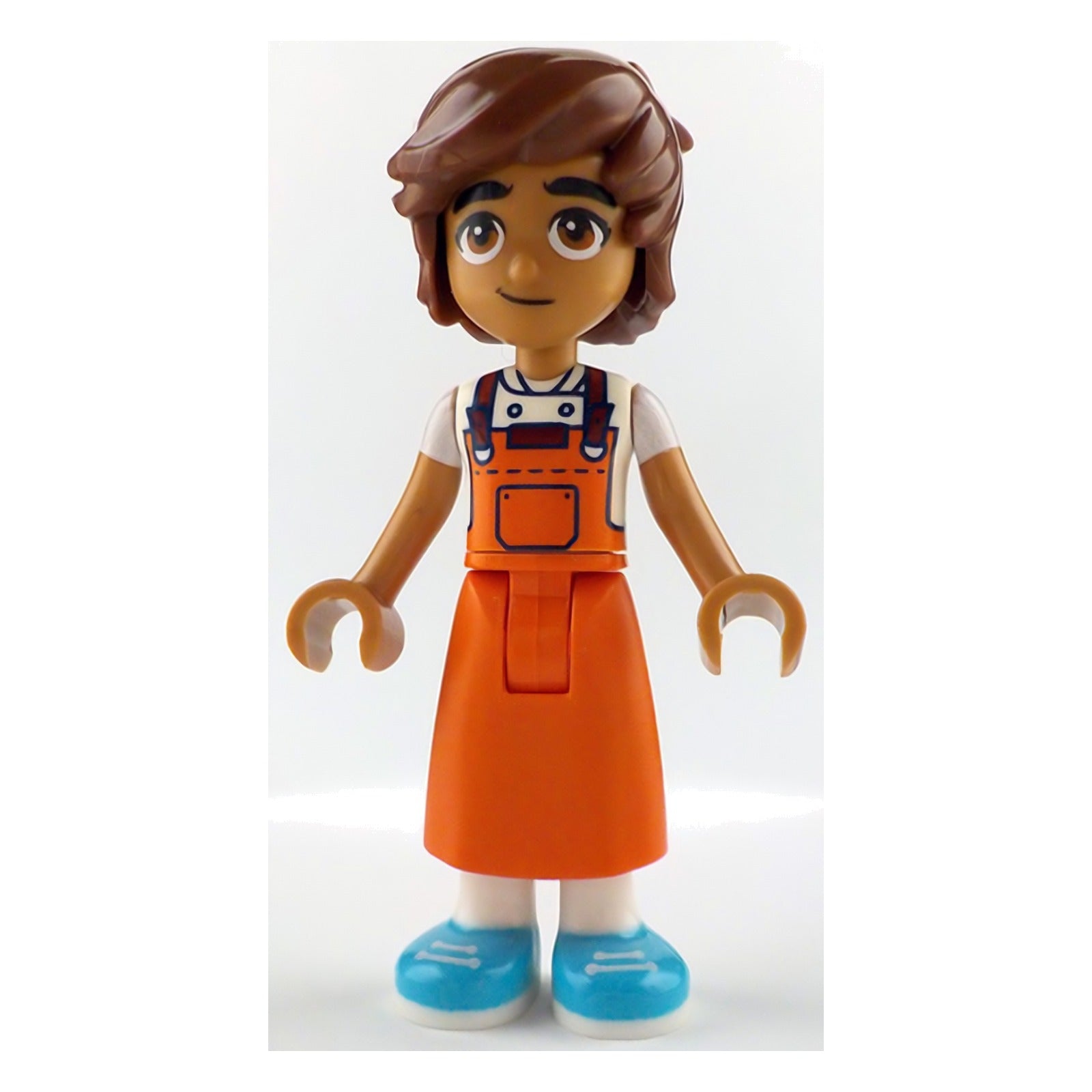 LEGO Minifigur Friends Leo - Reddish Orange Apron, Medium Azure Shoes (frnd0814)