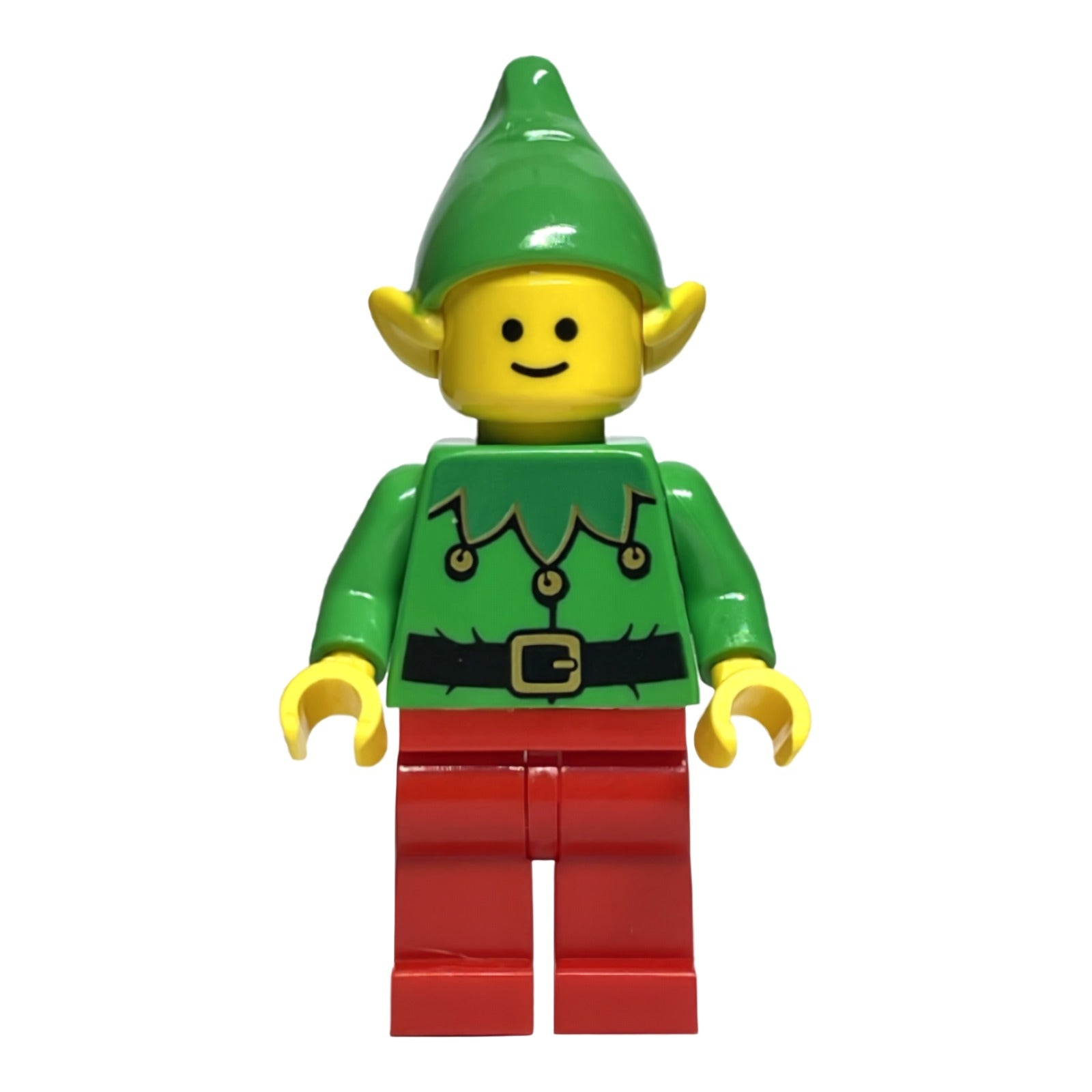 LEGO Minifigur Elf - Green Scalloped Collar with Bells, Red Legs (hol219) – neu