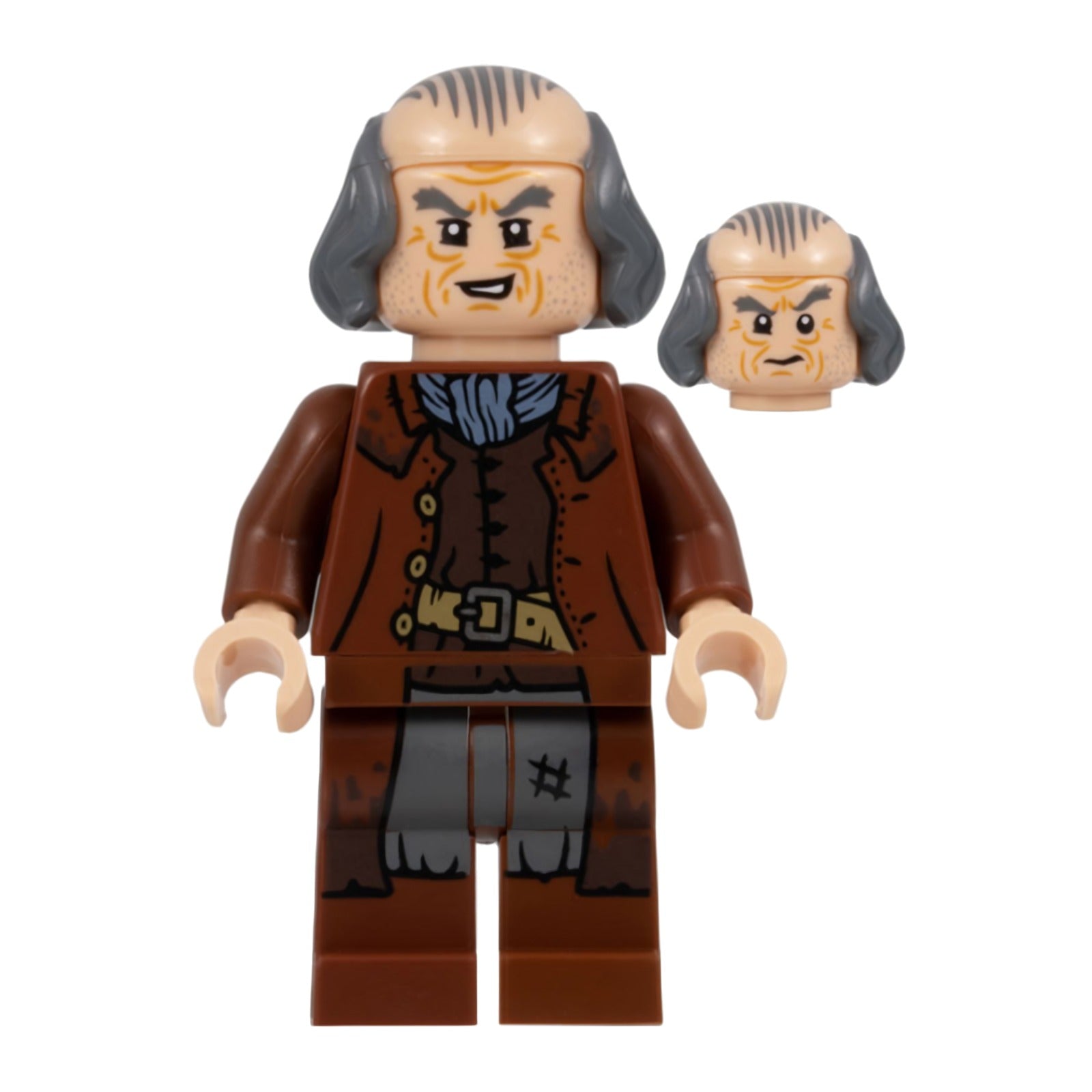 LEGO Minifigur Argus Filch - Bald on Top, Reddish Brown Jacket, Printed (hp353)