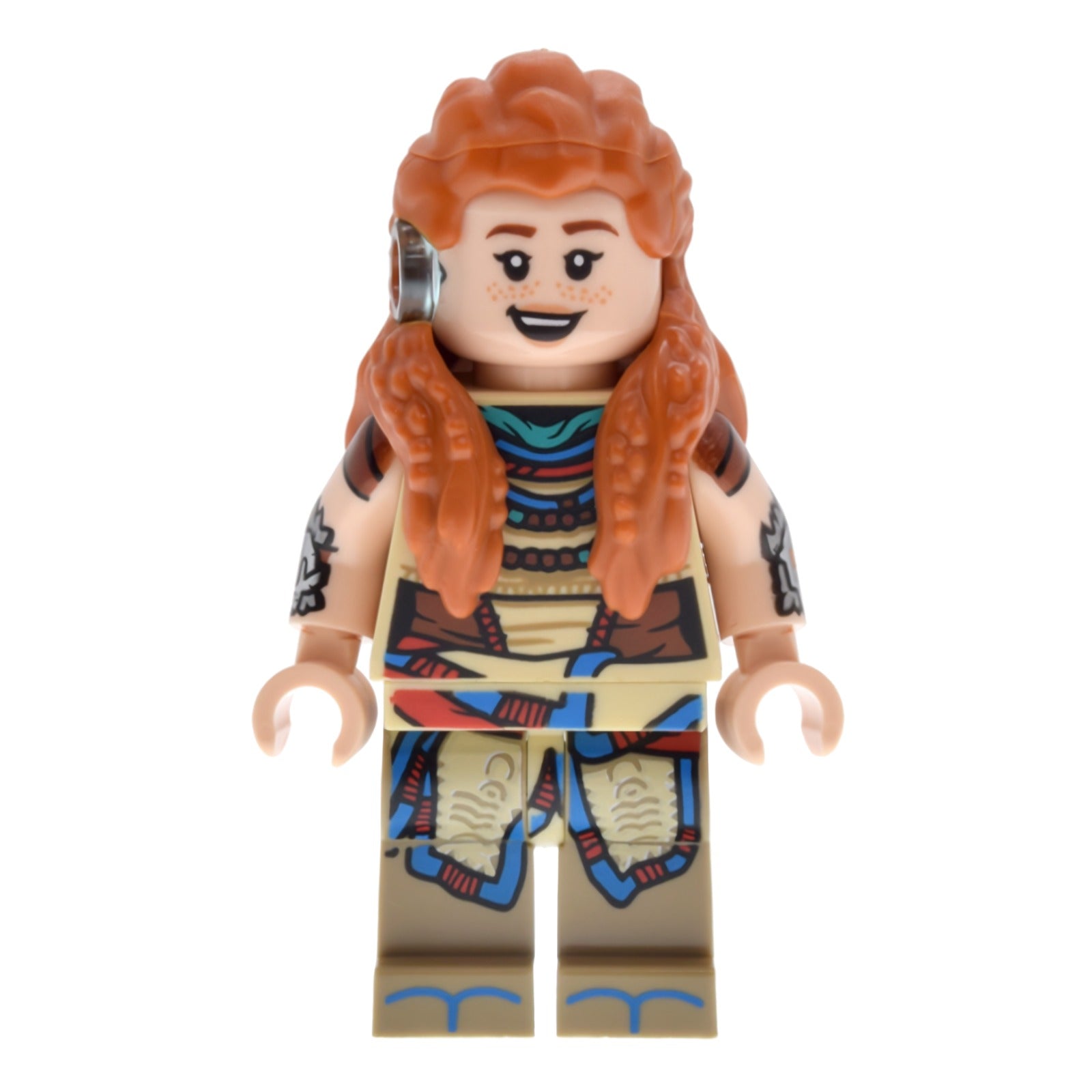 LEGO Minifigur Aloy - Open Mouth Smile / Lopsided Closed Mouth (hrz001) – neu
