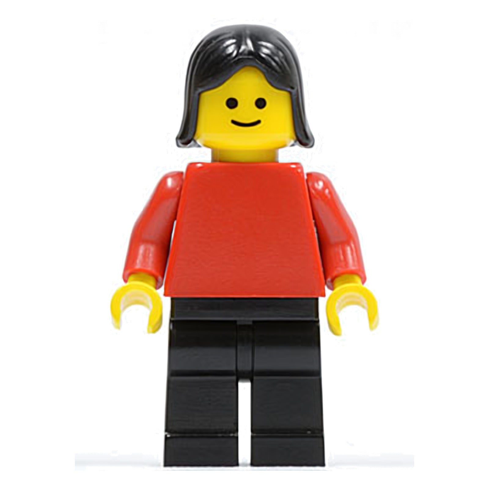 LEGO Minifigur Plain Red Torso with Red Arms, Black Legs, Black Female (pln145)