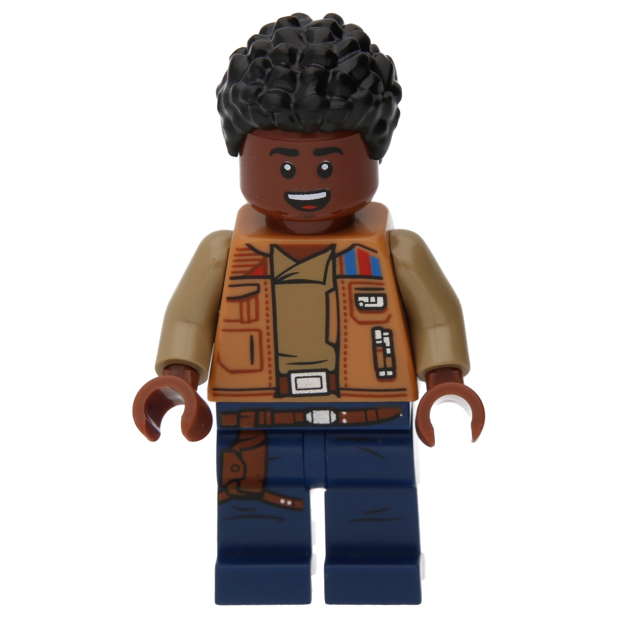 LEGO Minifigur Finn mit dunkelblauen Beinen und einer Jacke in Medium (sw1066)