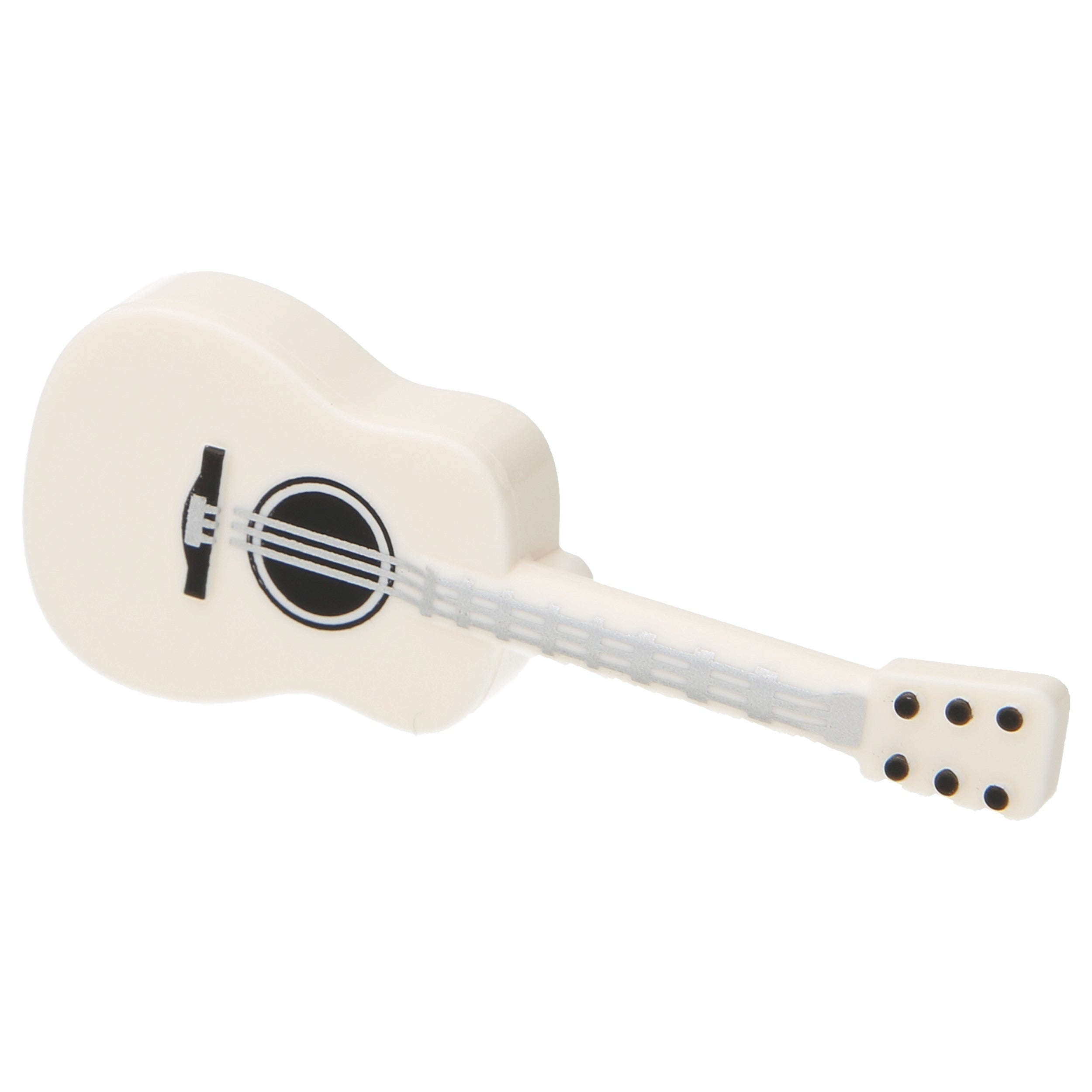 LEGO Minifigure Accessories (Instruments) - Acoustic Guitar with Silver Sides (White)