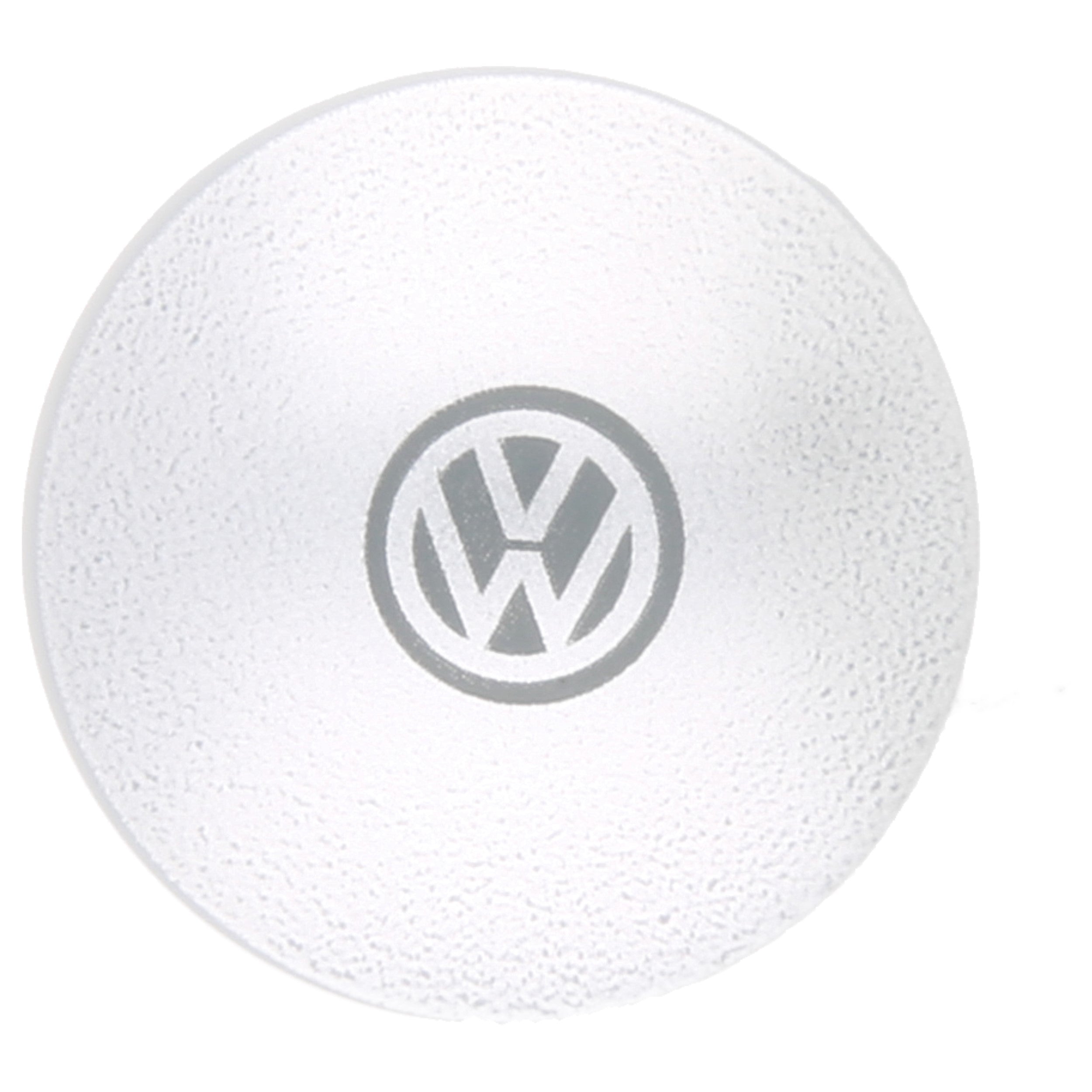 LEGO Plates (printed) - round plate 2 x 2 with round bottom, VW logo on a silver background (Light Bluish Gray)
