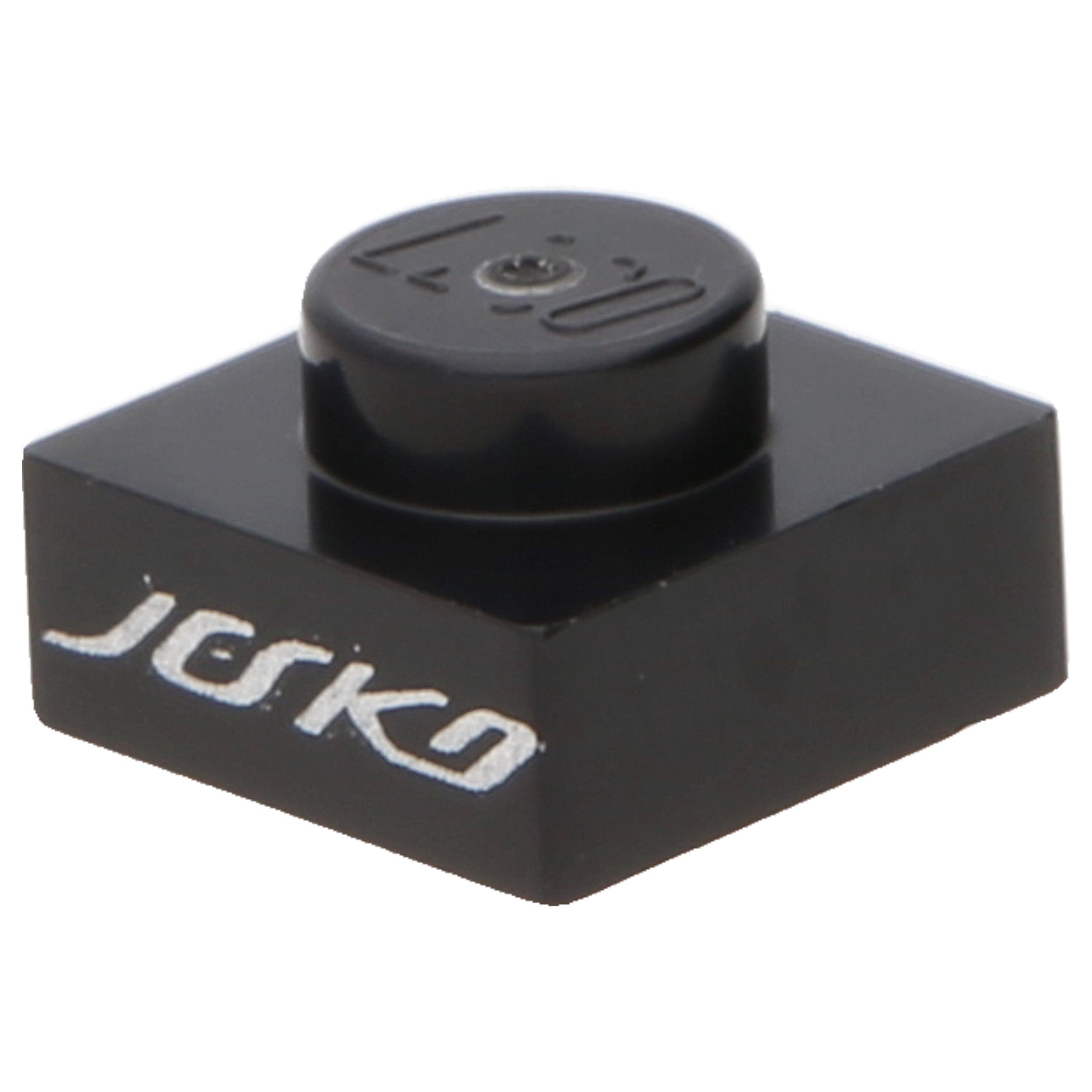 LEGO Plates (printed) - 1 x 1 with Jesko logo (black)
