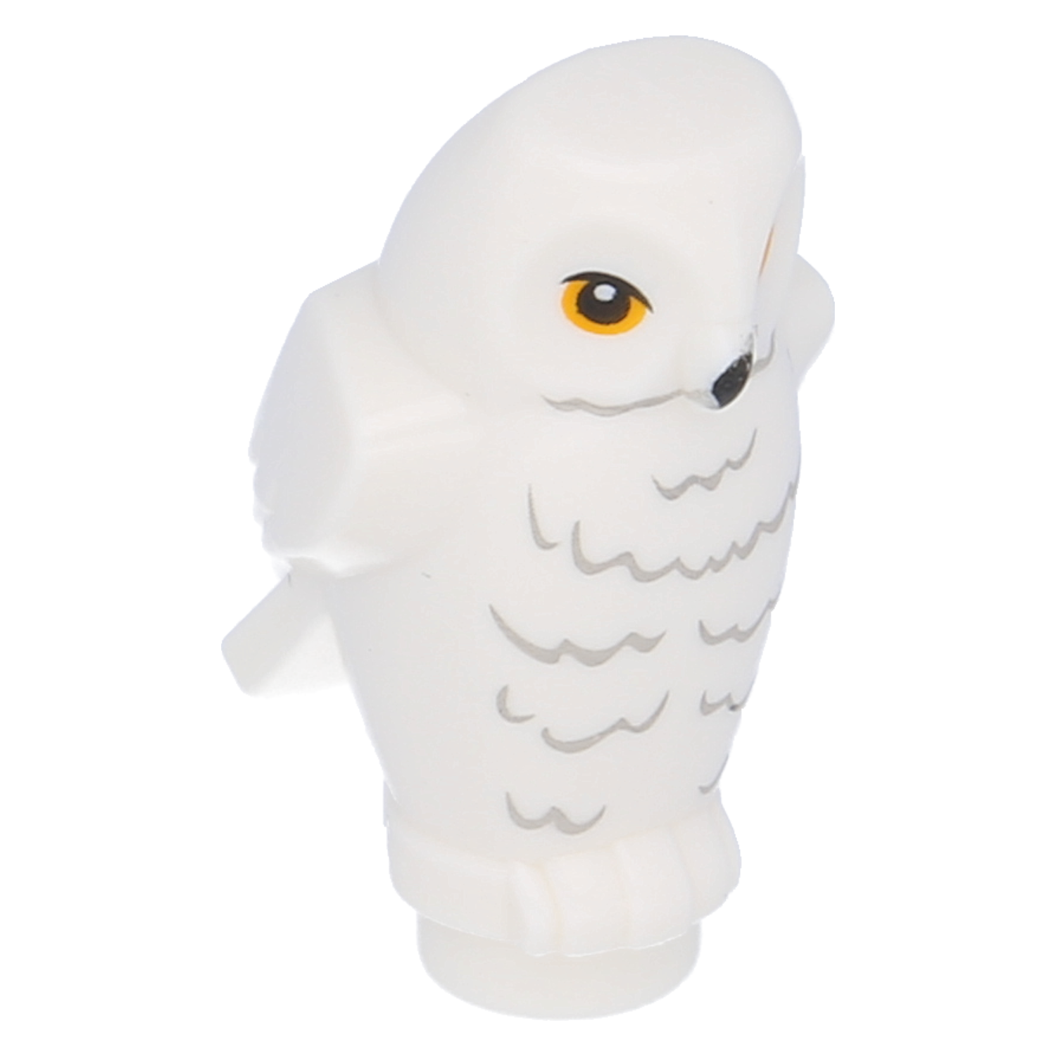 LEGO Birds – Owl with Black Beak, Yellow Eyes and Fluted Chest (White)